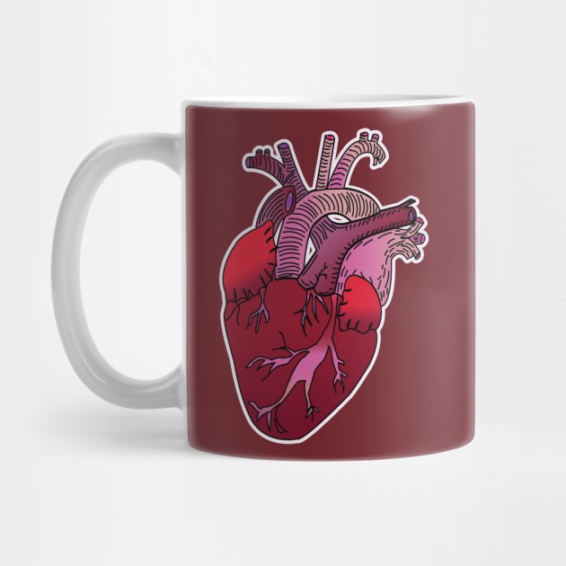 Red Anatomical Heart by tesiamarieart